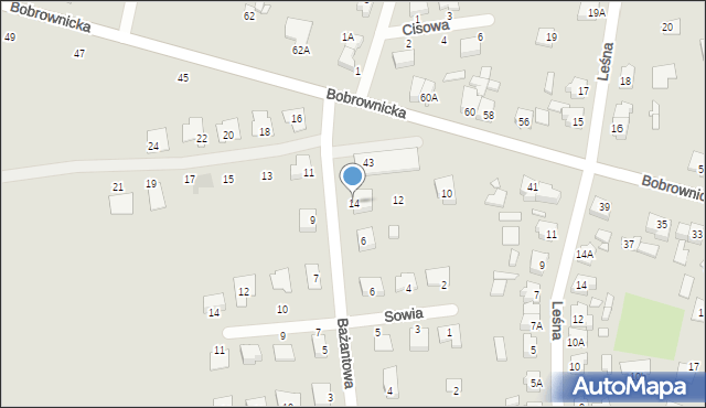 Wągrowiec, Bażantowa, 14, mapa Wągrowiec