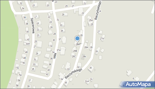 Wałbrzych, Baczyńskiego Krzysztofa Kamila, 26A, mapa Wałbrzycha