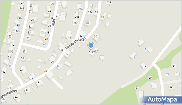 Wałbrzych, Baczyńskiego Krzysztofa Kamila, 31A, mapa Wałbrzycha