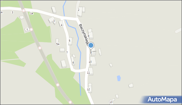 Wałbrzych, Baczyńskiego Krzysztofa Kamila, 9, mapa Wałbrzycha