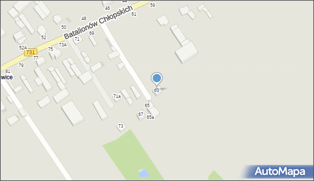 Warka, Batalionów Chłopskich, 63, mapa Warka
