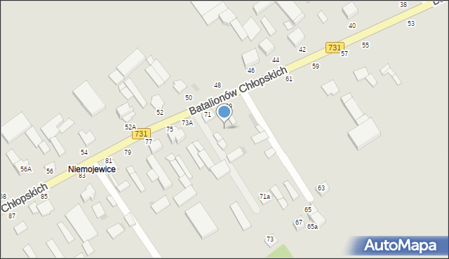Warka, Batalionów Chłopskich, 71a, mapa Warka