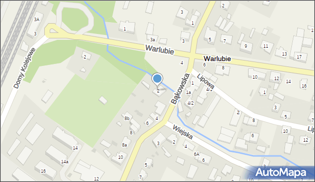 Warlubie, Bąkowska, 2, mapa Warlubie