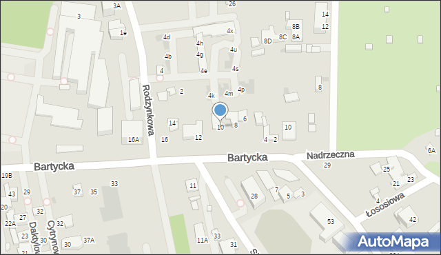 Warszawa, Bartycka, 10, mapa Warszawy