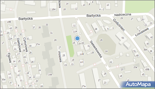 Warszawa, Bartycka, 11A, mapa Warszawy