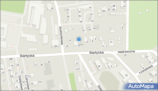 Warszawa, Bartycka, 12, mapa Warszawy