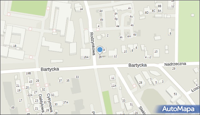 Warszawa, Bartycka, 16, mapa Warszawy