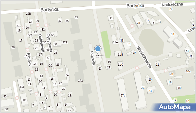 Warszawa, Bartycka, 25, mapa Warszawy