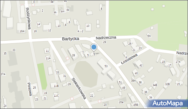 Warszawa, Bartycka, 3, mapa Warszawy