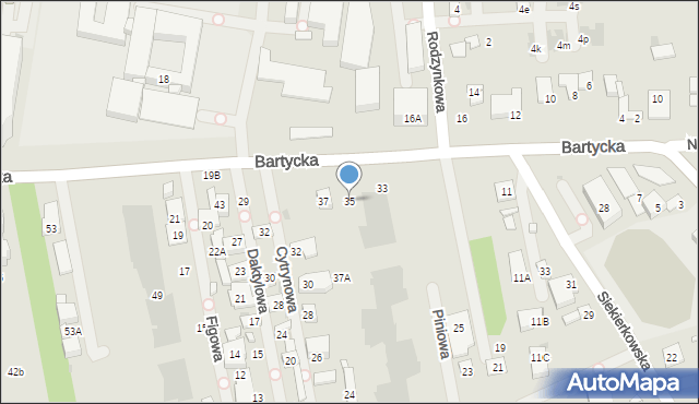 Warszawa, Bartycka, 35, mapa Warszawy