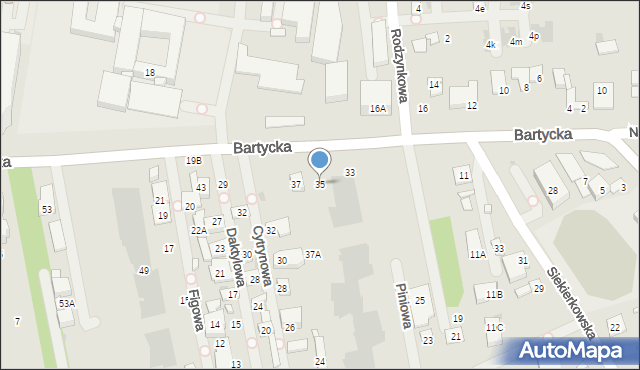 Warszawa, Bartycka, 35, mapa Warszawy