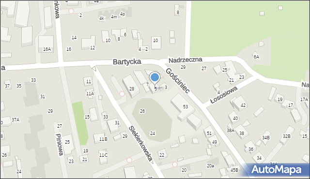 Warszawa, Bartycka, 5, mapa Warszawy