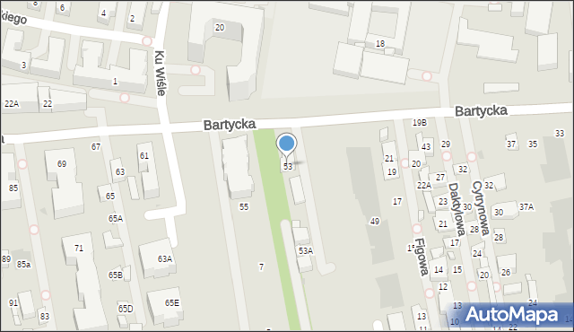 Warszawa, Bartycka, 53, mapa Warszawy