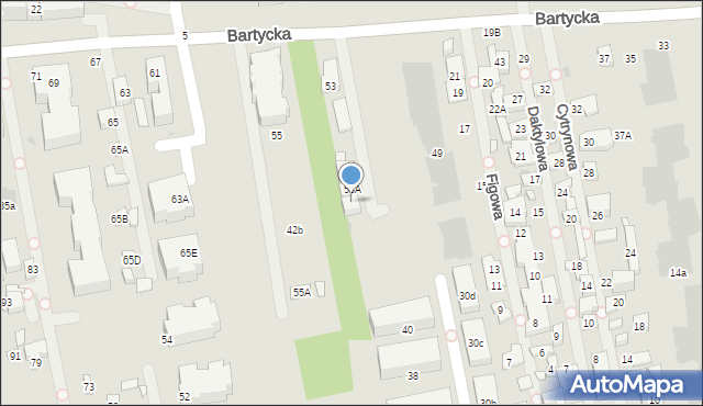 Warszawa, Bartycka, 53B, mapa Warszawy