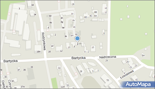 Warszawa, Bartycka, 6, mapa Warszawy