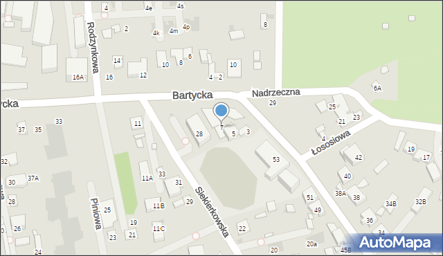 Warszawa, Bartycka, 7, mapa Warszawy