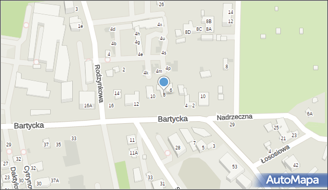 Warszawa, Bartycka, 8, mapa Warszawy