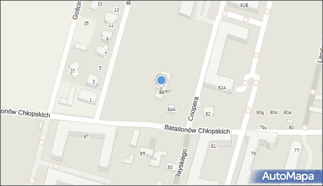 Warszawa, Batalionów Chłopskich, 84, mapa Warszawy
