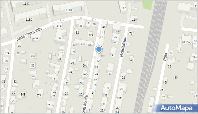 Warszawa, Batalionu Miotła, 34, mapa Warszawy