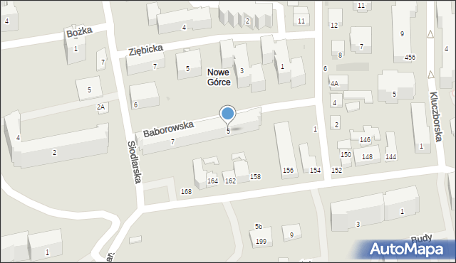 Warszawa, Baborowska, 5, mapa Warszawy