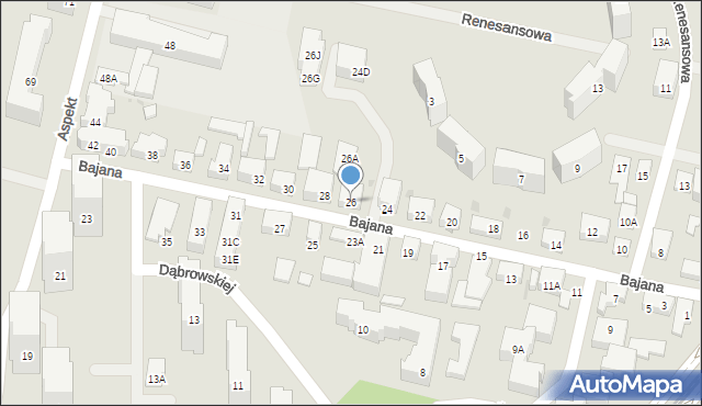 Warszawa, Bajana Jerzego, 26, mapa Warszawy