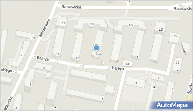 Warszawa, Baleya Stefana, 10, mapa Warszawy