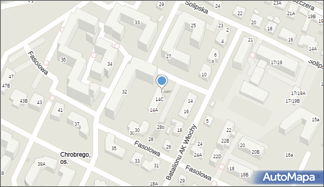 Warszawa, Batalionu AK Włochy, 14D, mapa Warszawy