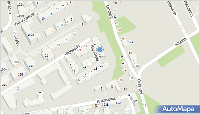 Warszawa, Bajaderki, 26, mapa Warszawy