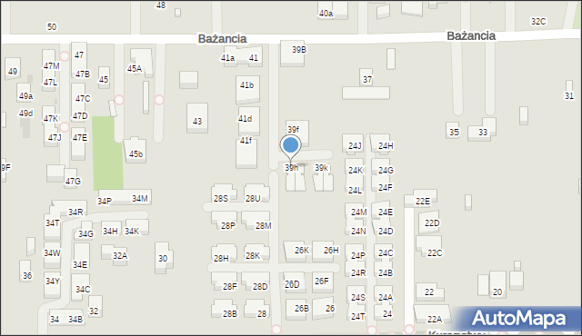 Warszawa, Bażancia, 39h, mapa Warszawy