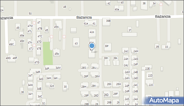 Warszawa, Bażancia, 41g, mapa Warszawy