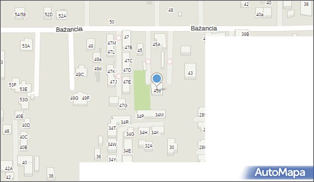 Warszawa, Bażancia, 45b, mapa Warszawy