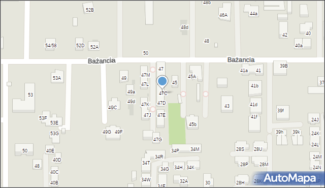 Warszawa, Bażancia, 47C, mapa Warszawy