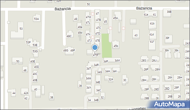 Warszawa, Bażancia, 47G, mapa Warszawy