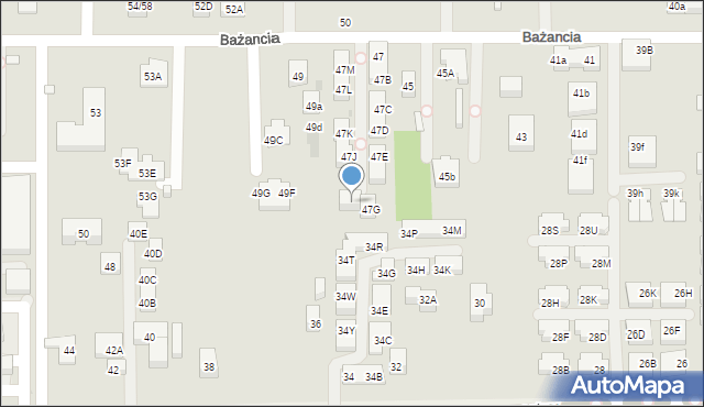 Warszawa, Bażancia, 47H, mapa Warszawy