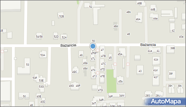 Warszawa, Bażancia, 47M, mapa Warszawy