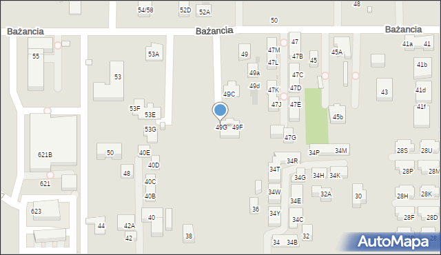 Warszawa, Bażancia, 49G, mapa Warszawy