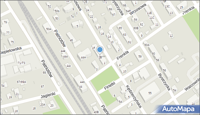 Warszawa, Bambusowa, 1B, mapa Warszawy