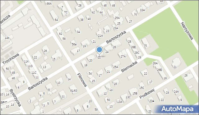 Warszawa, Bartoszycka, 22, mapa Warszawy