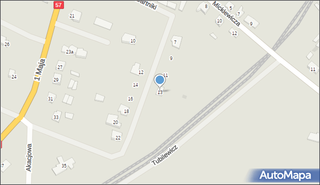 Wielbark, Bartniki, 13, mapa Wielbark