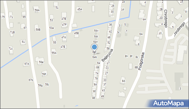 Wieliczka, Bajeczna, 64d, mapa Wieliczka