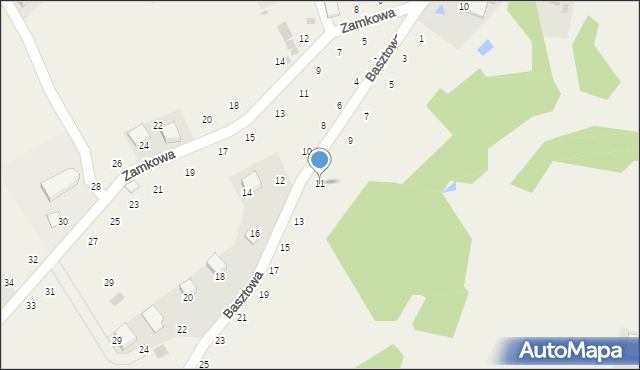 Wielka Wieś, Basztowa, 11, mapa Wielka Wieś