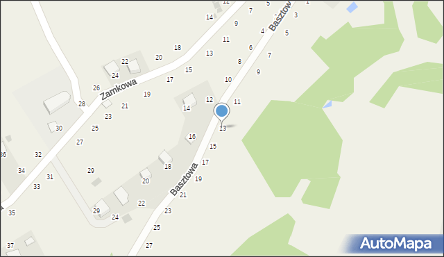 Wielka Wieś, Basztowa, 13, mapa Wielka Wieś