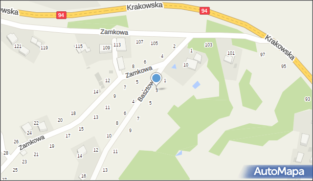 Wielka Wieś, Basztowa, 3, mapa Wielka Wieś