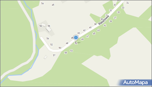 Wielka Wieś, Basztowa, 51, mapa Wielka Wieś