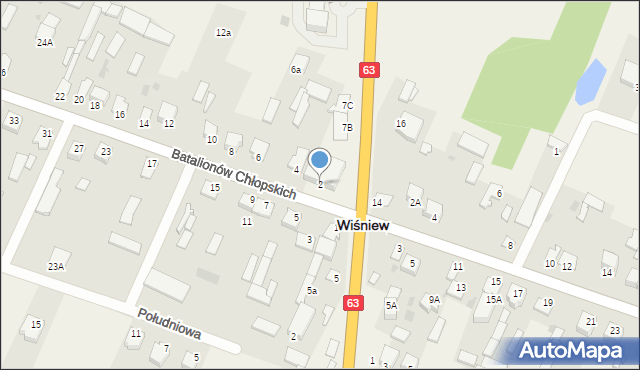 Wiśniew, Batalionów Chłopskich, 2, mapa Wiśniew