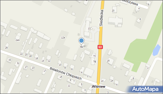 Wiśniew, Batalionów Chłopskich, 6a, mapa Wiśniew
