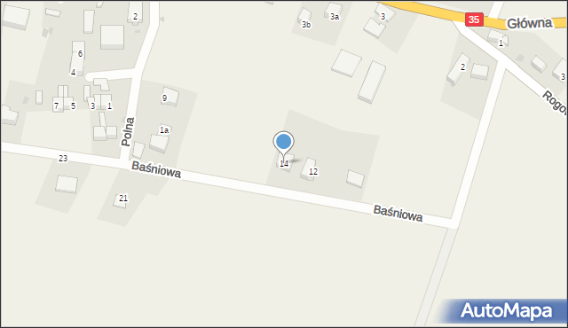 Wojnarowice, Baśniowa, 14, mapa Wojnarowice