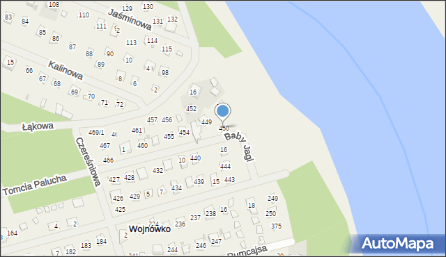 Wojnówko, Baby Jagi, 450, mapa Wojnówko