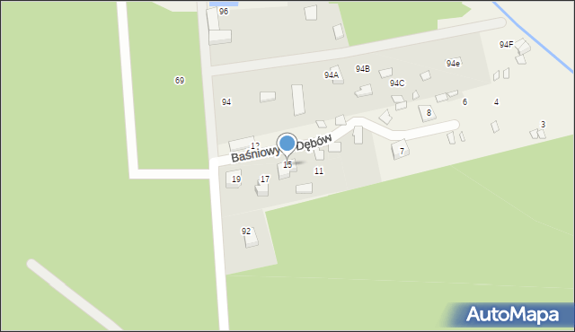 Wólka Radzymińska, Baśniowych Dębów, 15, mapa Wólka Radzymińska
