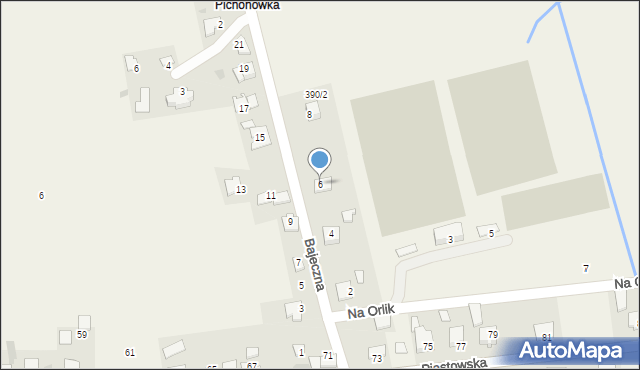 Wołowice, Bajeczna, 6, mapa Wołowice